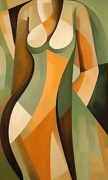 Vrouwelijke gratie in abstracte kunst