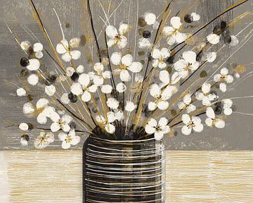 Fleurs blanches vibrantes dans un vase