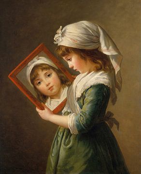 Julie Le Brun Kijkend in een spiegel, Elisabeth Louise Vigée Le Brun