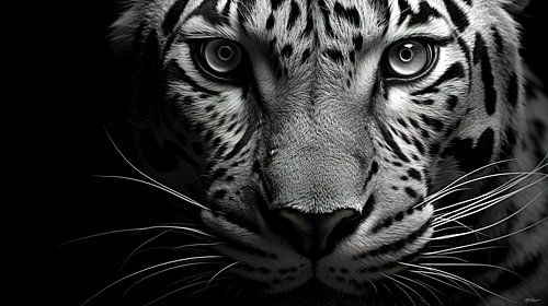 wilde dieren in zwart-wit