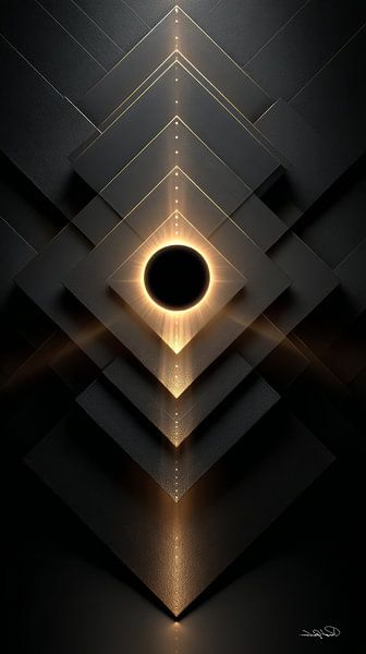 noir abstrait et or doux par Gelissen Artworks