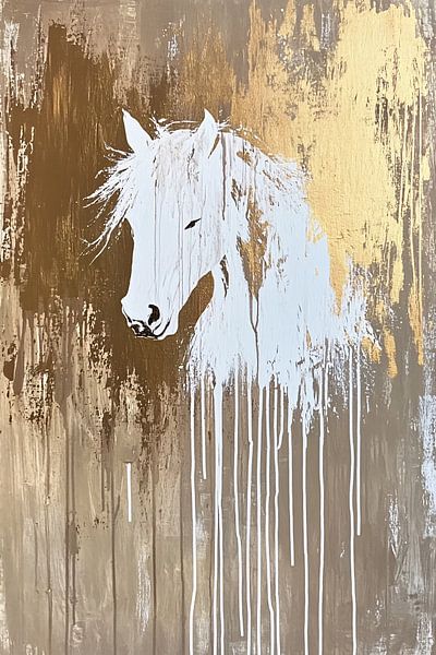 Peinture abstraite de chevaux sur toile par Imperial Art House