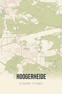 Vintage map of Hoogerheide (North Brabant) by Rezona