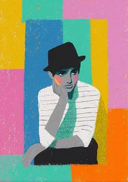 Stylised portrait with blocks of colour by Niklas Maximilian