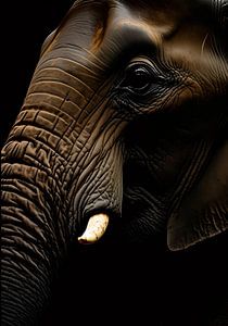 Portrait d'éléphant en gros plan