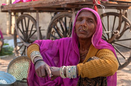 India: Marktkoopvrouw (Jorawarpur)