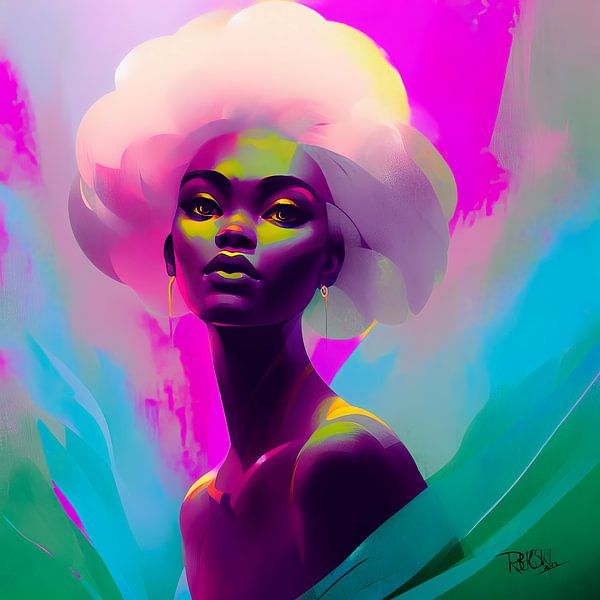 pop art portrait &quot; Chroma Charm &quot; by René van den Berg