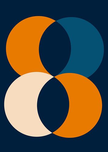 Minimalistische und abstrakte geometrische Formen, angesagter Retro-Stil