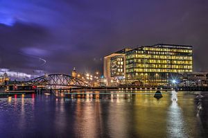 Avondbeeld Oosterdok Amsterdam van Frans Blok