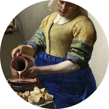 Melkmeisje, Johannes Vermeer van Details van de Meesters