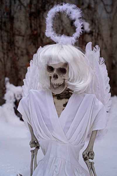 Laatste skelet van een engel in witte sneeuw van Babetts Bildergalerie