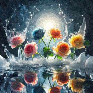 Rosenzauber im Farbensplash