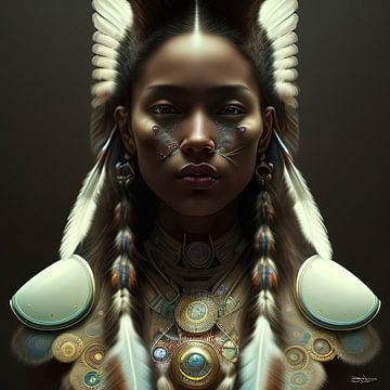 indianen meisje van Gelissen Artworks