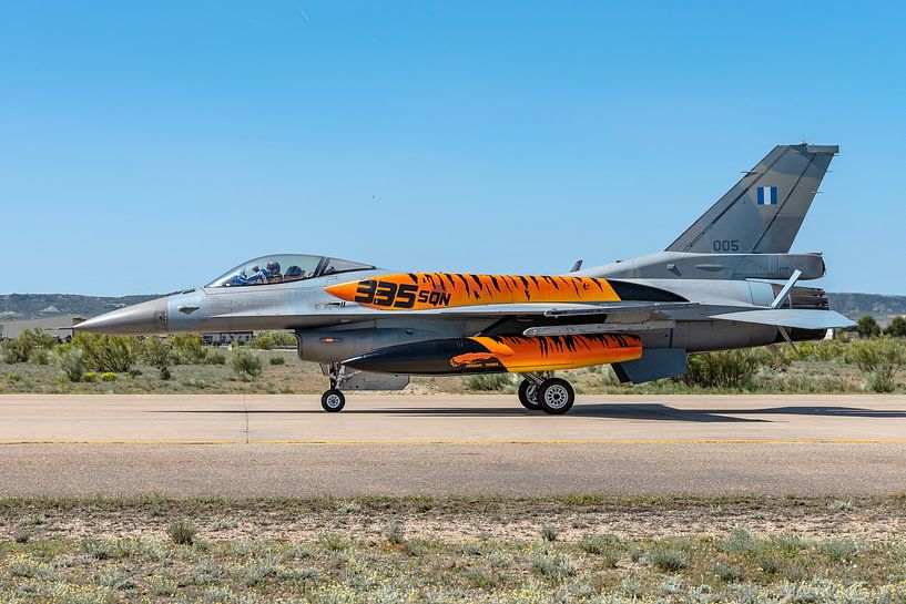 A Tiger from the Greek Air Force was on display during the NATO Tiger Meet 2016 at Spanish Zaragoza  by Jaap van den Berg