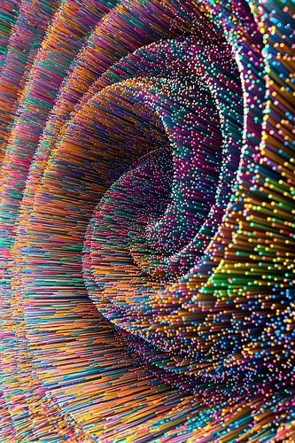 3D render met felle kleuren