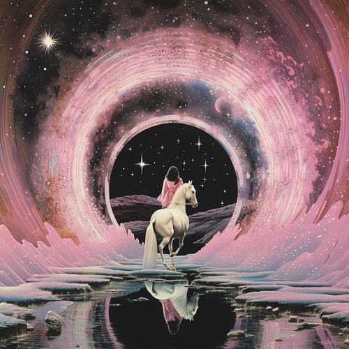 A Figure on a White Horse