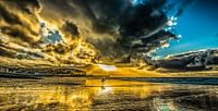 Surfer on Norman beach by Harrie Muis thumbnail