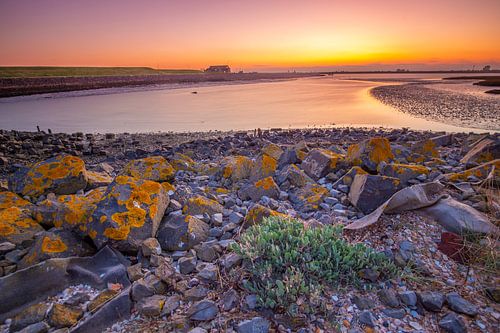 Sunset at the port of Sluis