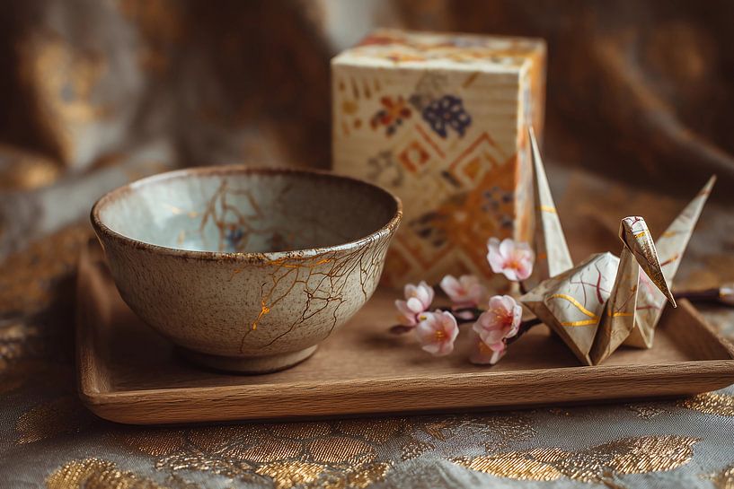 Traditionelle orientalische Kunst: Stilleben mit Kintsugi von Ariadna de Raadt-Goldberg