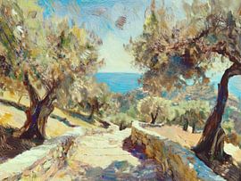 Steinweg in Paxos von Nop Briex