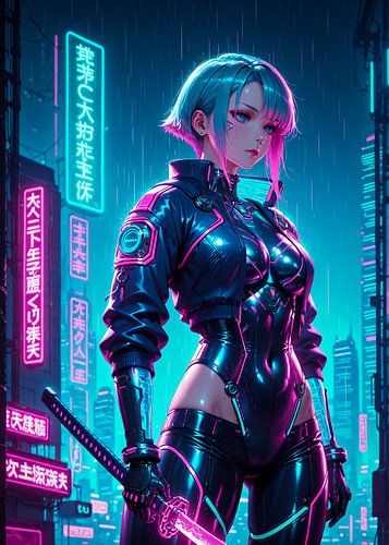 Anime Girl Cyberpunk Style Japan