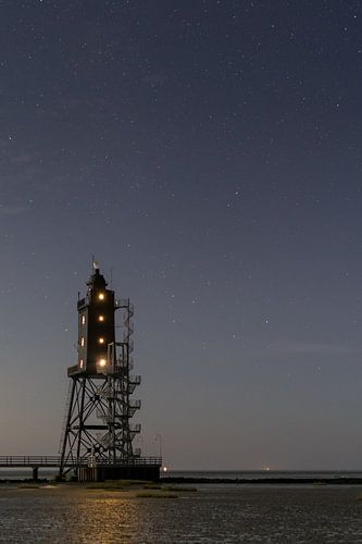 Ciel étoilé au-dessus du phare de Dorum