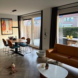 Customer photo: Woman Colourful | Woman Looks at Colourful Heights by ARTEO Paintings