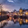 Old white bridge 386 Haarlem during twighlight by Ruud van der Aalst