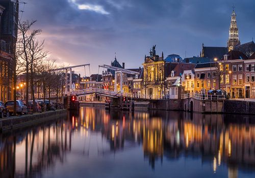 Vieux pont blanc 386 Haarlem à la lueur d'un rameau sur Ruud van der Aalst
