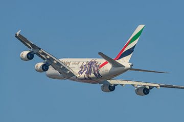 Airbus A380 d'Emirates en livrée Paris Saint Germain. sur Jaap van den Berg