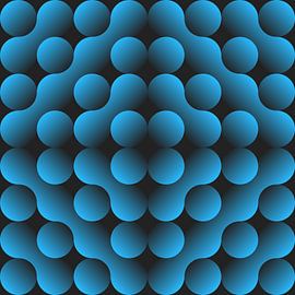 Abstract interconnected blue spheres by Dedi Dermawan