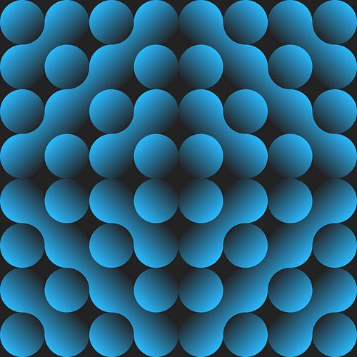 Sphères bleues abstraites interconnectées sur Dedi Dermawan