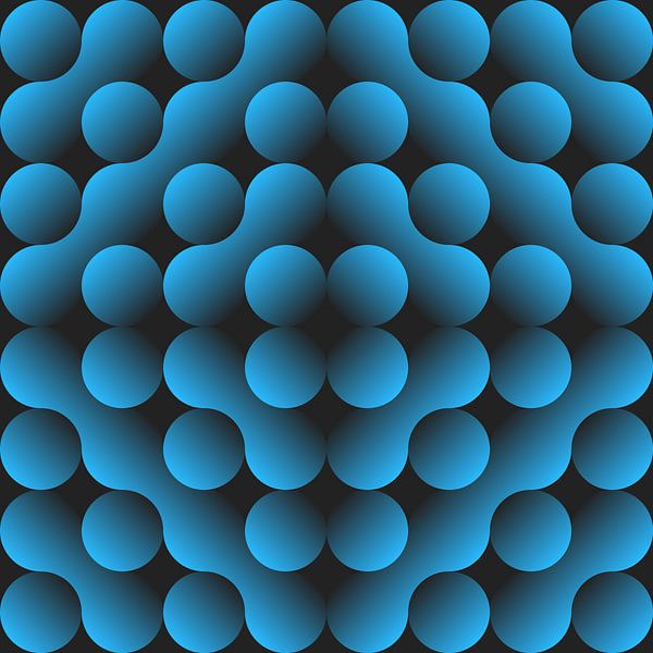 Abstract interconnected blue spheres by Dedi Dermawan