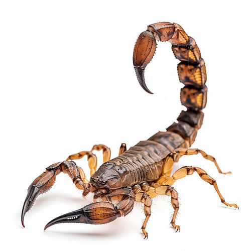 Skorpion Porträt weiß
