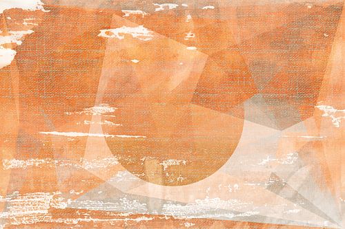 Terracotta zonsopgang. Minimalistisch abstract landschap