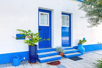 Blauw en wit in de Alentejo, Portugal van Adelheid Smitt