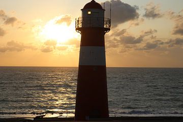 Lighthouse North Head in the spotlight. by Wendy Hilberath