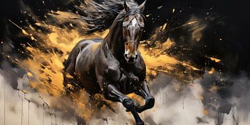 Zwart paard van ARTemberaubend