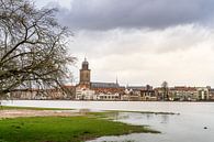 Pastel gekleurd beeld van Deventer en de IJssel bij hoogwater van Bart Ros thumbnail
