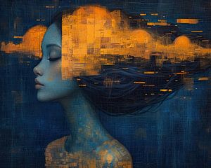 Modernes Frauenporträt | Azure Reverie