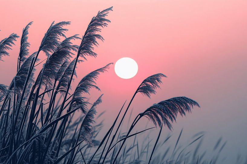 Lever de soleil sur les roseaux d'hiver par Imperial Art House