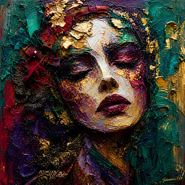 Teal et Midnight Nocturne – De la collection « Emerald Nocturnes » sur Johannas Art Creations