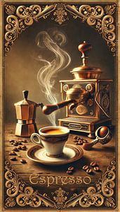Espresso Time – Italienische Kaffeekunst im Retro-Vintage-Look