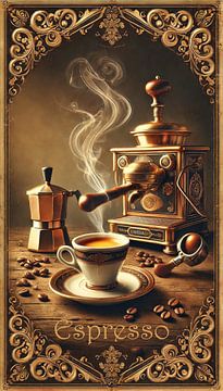 Espresso Time - Italian coffee art in a retro-vintage look