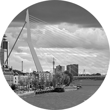 Erasmusbrug zwart wit te Rotterdam van Anton de Zeeuw