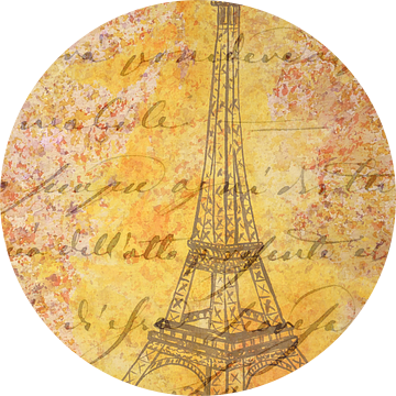 Oui, Oui, Paris! Aquarel schilderij Eiffeltoren Parijs deel 3 van 4 (Frankrijk stedentrip romantisch van Natalie Bruns