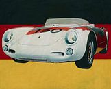 Porsche 550-A Spyder von 1956 vor der deutschen Flagge von Jan Keteleer Miniaturansicht