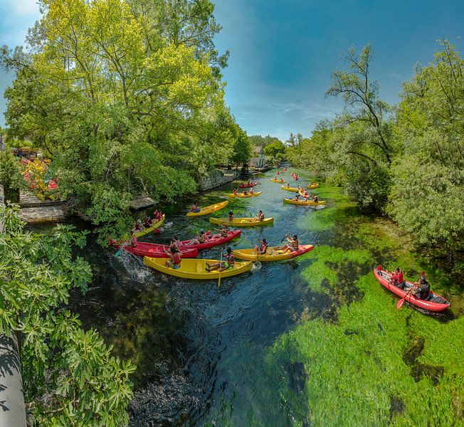 Canoeing on the river La Sorgue, Saumane-de-Vaucluse, France by Rene van der Meer