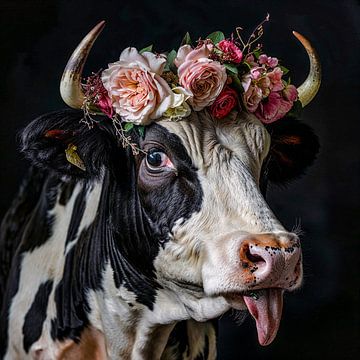 Flirtatious looks: a floral smile by Klaus Tesching - Art-AI