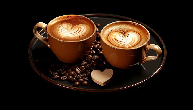 Cappuccino coffee with beans panorama by TheXclusive Art